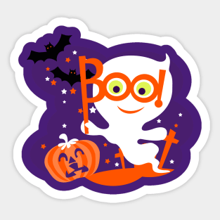 Boo! a halloween ghost Sticker